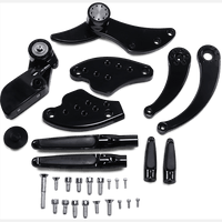 HAWG HALTERS Forward Control 18+ Softail Black Anodized Standard Folding Rubber Inlay Pegs Solid Lever FCKS18AFR