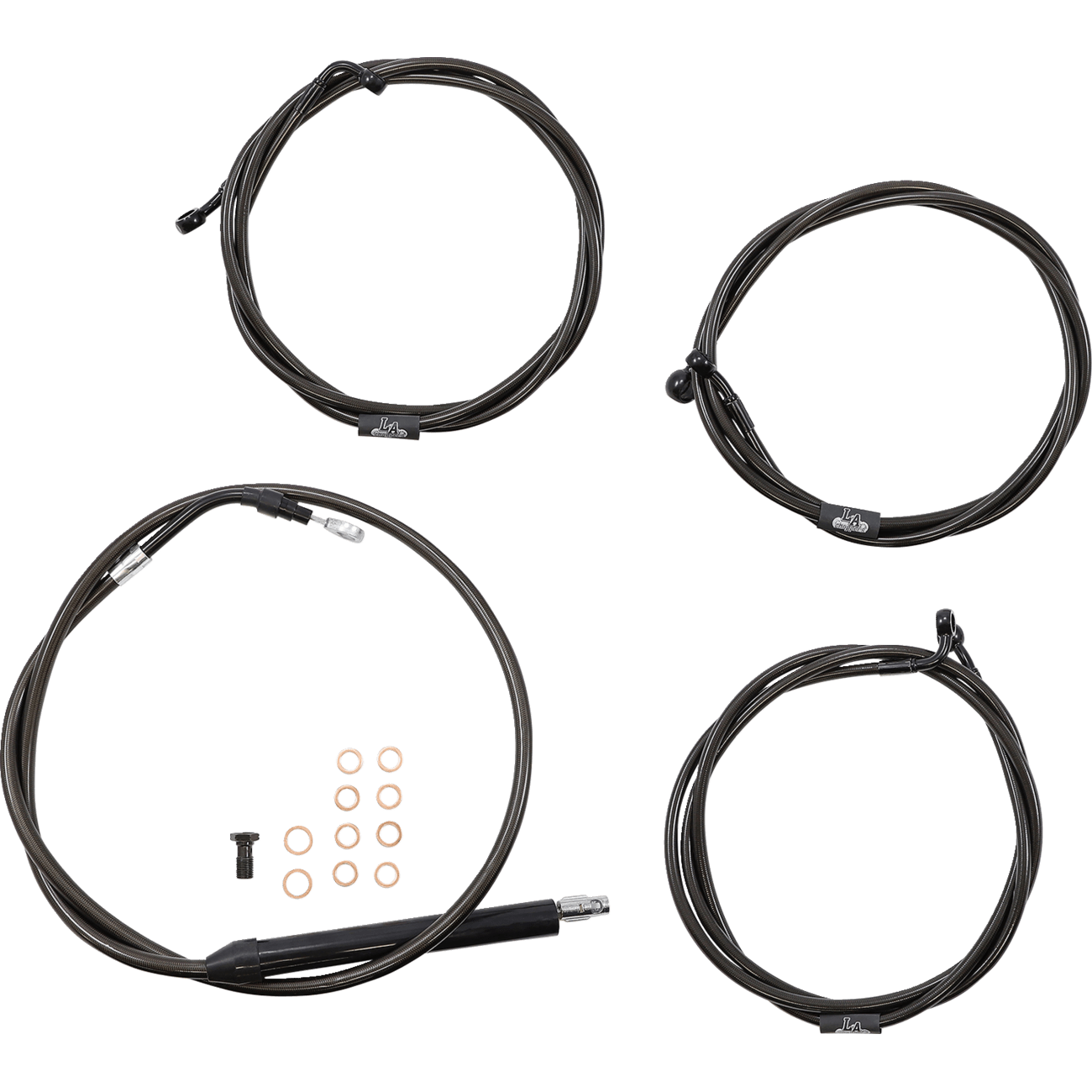 LA CHOPPERS Handlebar Cable/Brake Line Kit 15" 17" Ape Hanger Handlebars Midnight LA8056KT16M