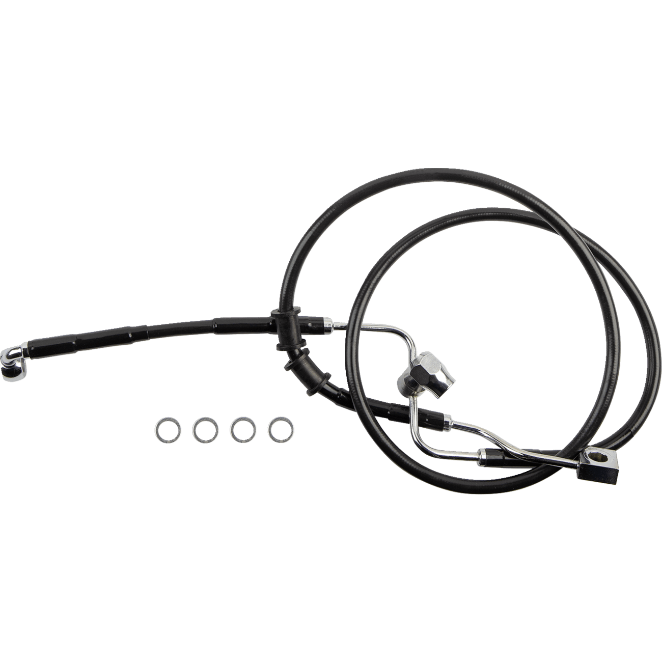 DRAG SPECIALTIES Brake Line Rear ABS Black