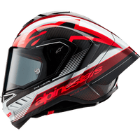 ALPINESTARS Supertech R10 Helmet Team Black/Carbon Red/Gloss White Small 82002241352S