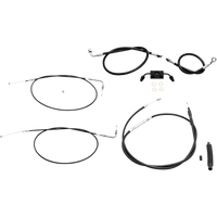 LA CHOPPERS Handlebar Cable/Brake Line Kit 15" 17" Ape Hanger Handlebars Black Vinyl LA8321KT16B