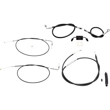 LA CHOPPERS Handlebar Cable/Brake Line Kit 15" 17" Ape Hanger Handlebars Black Vinyl LA8321KT16B