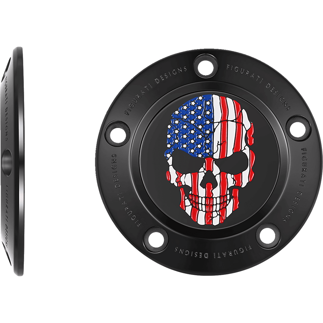 FIGURATI DESIGNS Timing Cover 5 Hole Skull Black FD25TC5HBLK