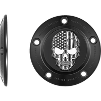 FIGURATI DESIGNS Timing Cover 5 Hole Skull Contrast Cut Black FD28TC5HBLK