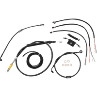 LA CHOPPERS Handlebar Cable/Brake Line Kit Quick Connect Complete 15" 17" Handlebars Midnight LA8157KT216M