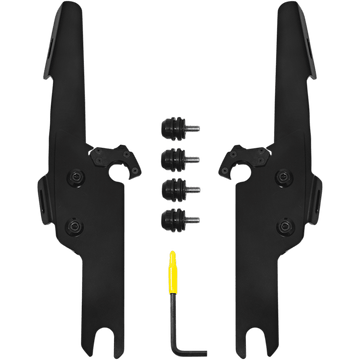 MEMPHIS SHADES Batwing Fats/Slim Mounting Kit Black FLHRS/XS MEB2041