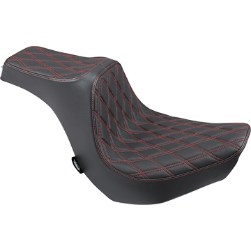 DRAG SPECIALTIES Predator III Seat Double Diamond Red Stitching FXBR/S '18-'22