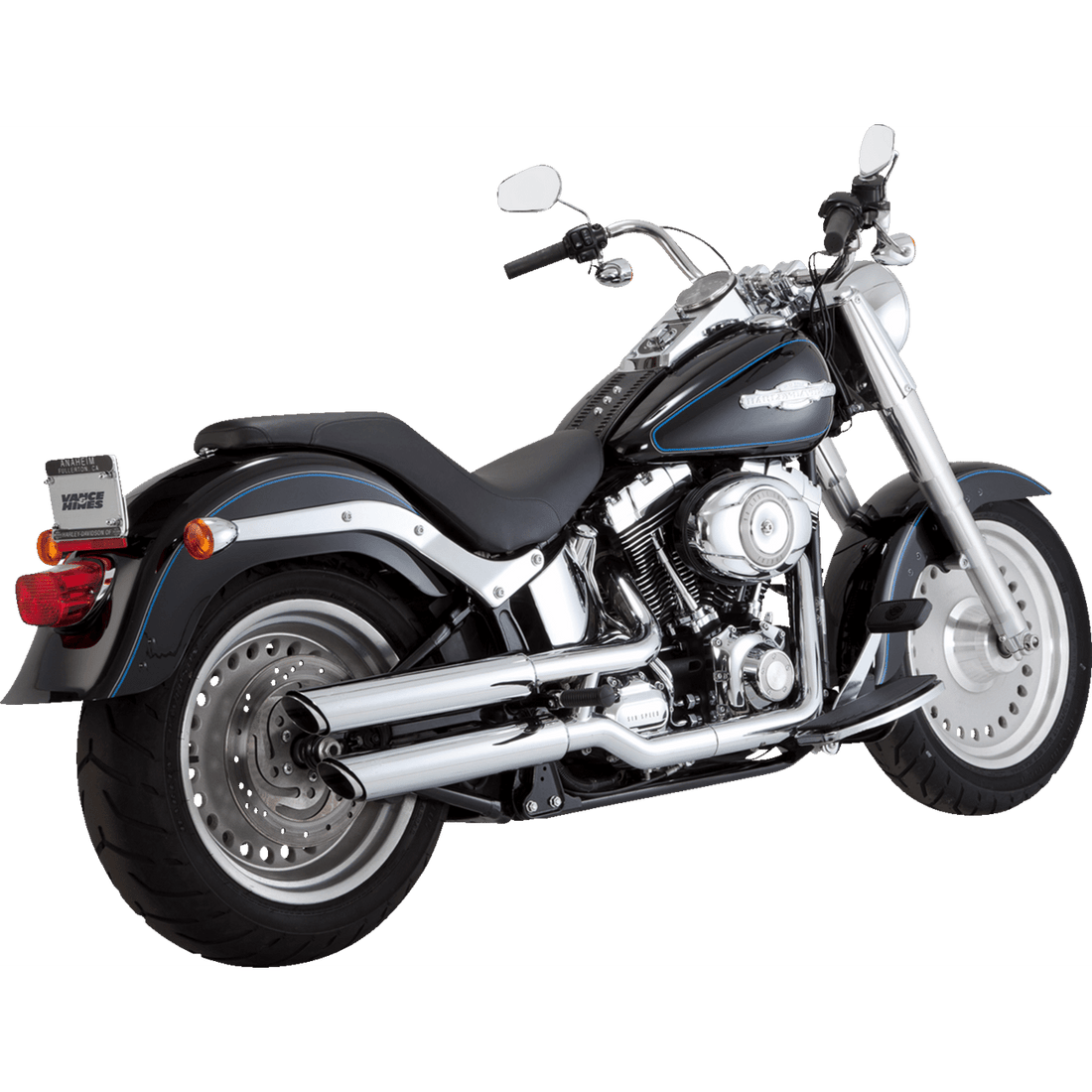 VANCE & HINES Twin Slash 3" Slip-On Mufflers Chrome 16844