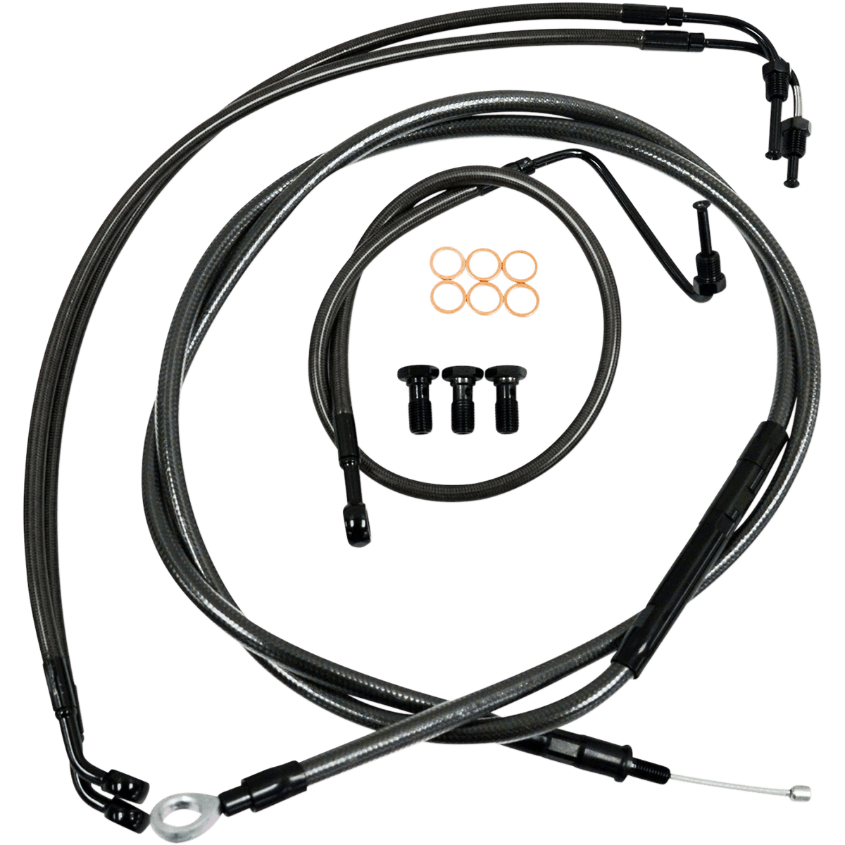 LA CHOPPERS Handlebar Cable/Brake Line Kit 12" 14" Ape Hanger Handlebars Midnight LA8011KT13M