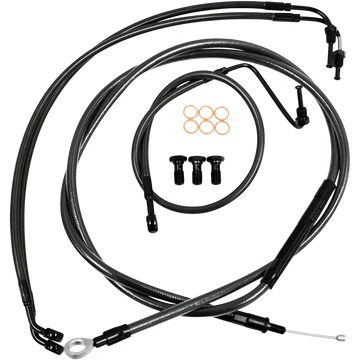 LA CHOPPERS Handlebar Cable/Brake Line Kit 12" 14" Ape Hanger Handlebars Midnight LA8011KT13M