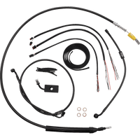 LA CHOPPERS Handlebar Cable/Brake Line Kit Quick Connect Complete 18" 20" Handlebars Midnight LA8155KT219M