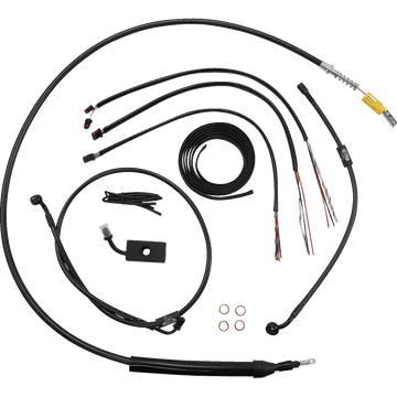 LA CHOPPERS Handlebar Cable/Brake Line Kit Quick Connect Complete 18" 20" Handlebars Midnight LA8155KT219M