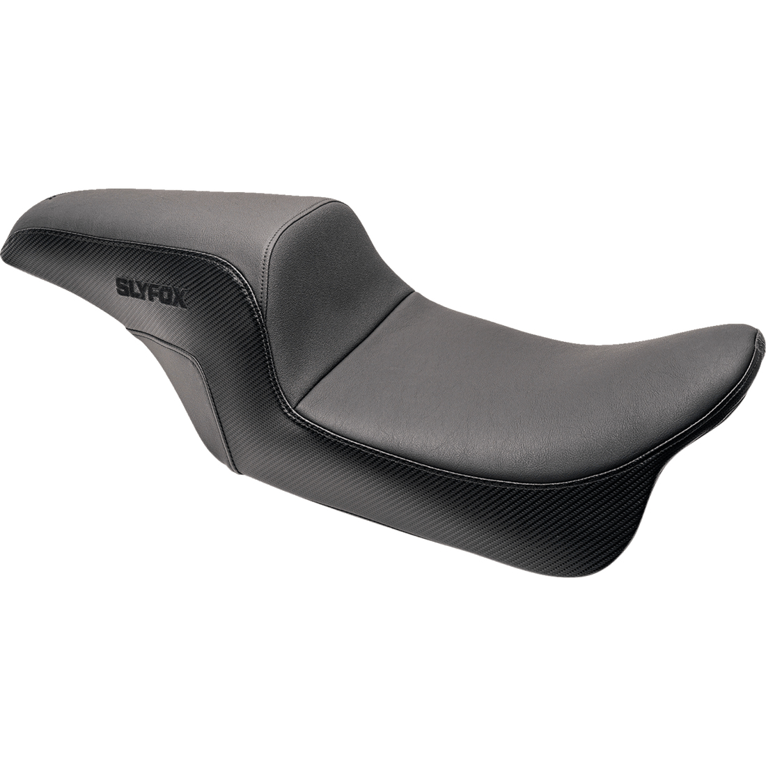 SLYFOX Slyfox Seat Black Logo Smooth Vinyl Carbon Fiber Dyna '06-'17 SlyFox4682A