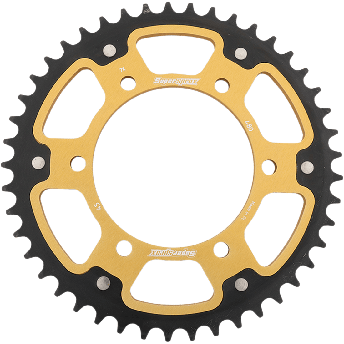 SUPERSPROX Stealth Rear Sprocket 45 Tooth Gold Suzuki/Yamaha RST48045GLD