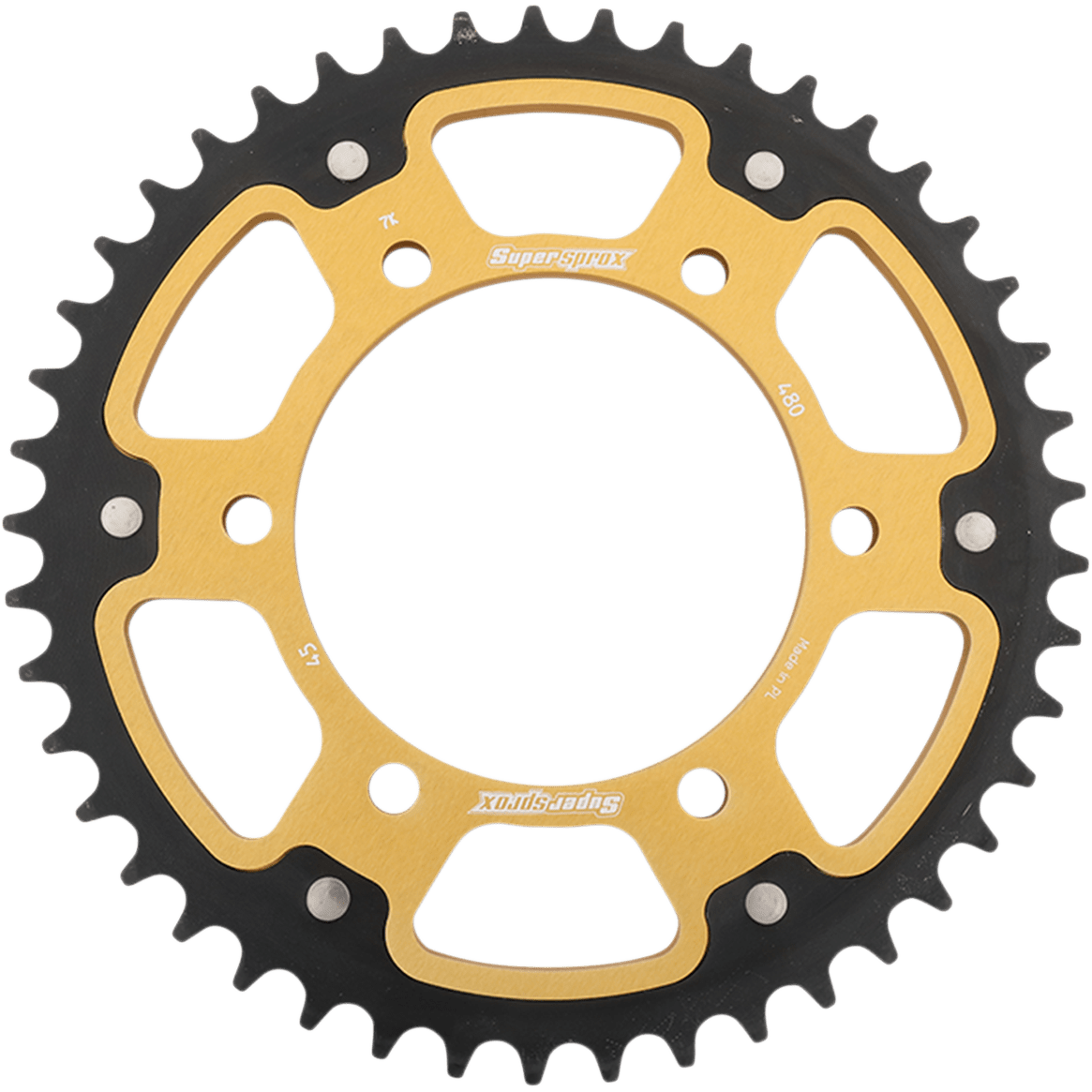 SUPERSPROX Stealth Rear Sprocket 45 Tooth Gold Suzuki/Yamaha RST48045GLD