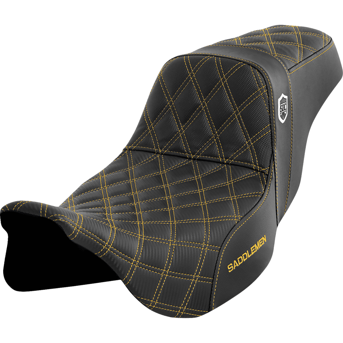 SADDLEMEN Pro Series SDC Performance Seat without Backrest Gold Stitch FLH/FLT '08-'23 SC80807GOL