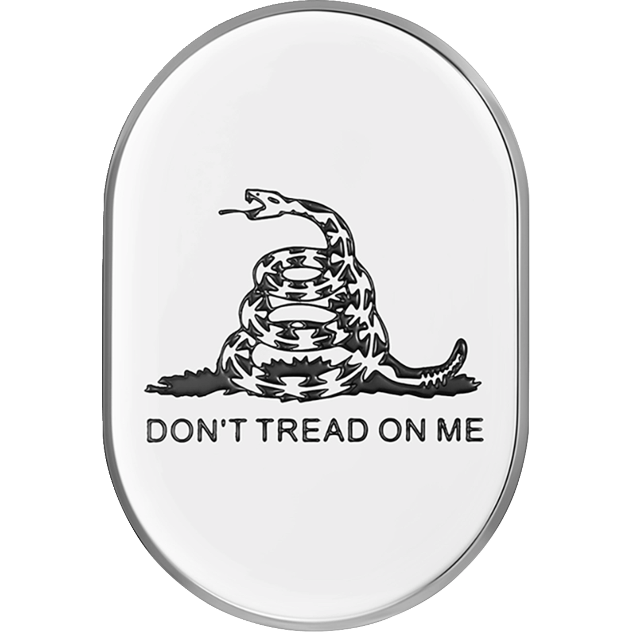 FIGURATI DESIGNS Antenna Cover Left Rear Fender Don't Tread On Me Chrome