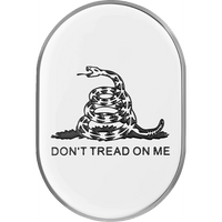 FIGURATI DESIGNS Antenna Cover Left Rear Fender Don't Tread On Me Chrome