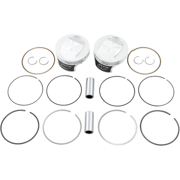 WISECO Tracker™ Series Piston Kit 3.875" 88 Cubic Inch Bored to 95 Cubic Inch Standard Twin Cam