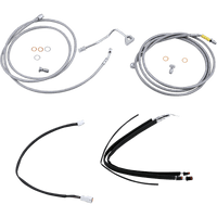 BURLY BRAND Handlebar Cable/Brake Line Kit Complete 13" Ape Hanger Handlebars Stainless Steel