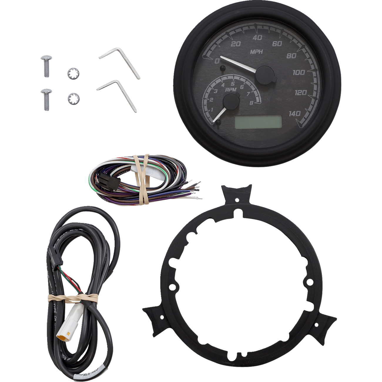 DAKOTA DIGITAL MXV Series Fatbob Analog/Digital Gauge System Black/Gray/Black MVX2004KGK