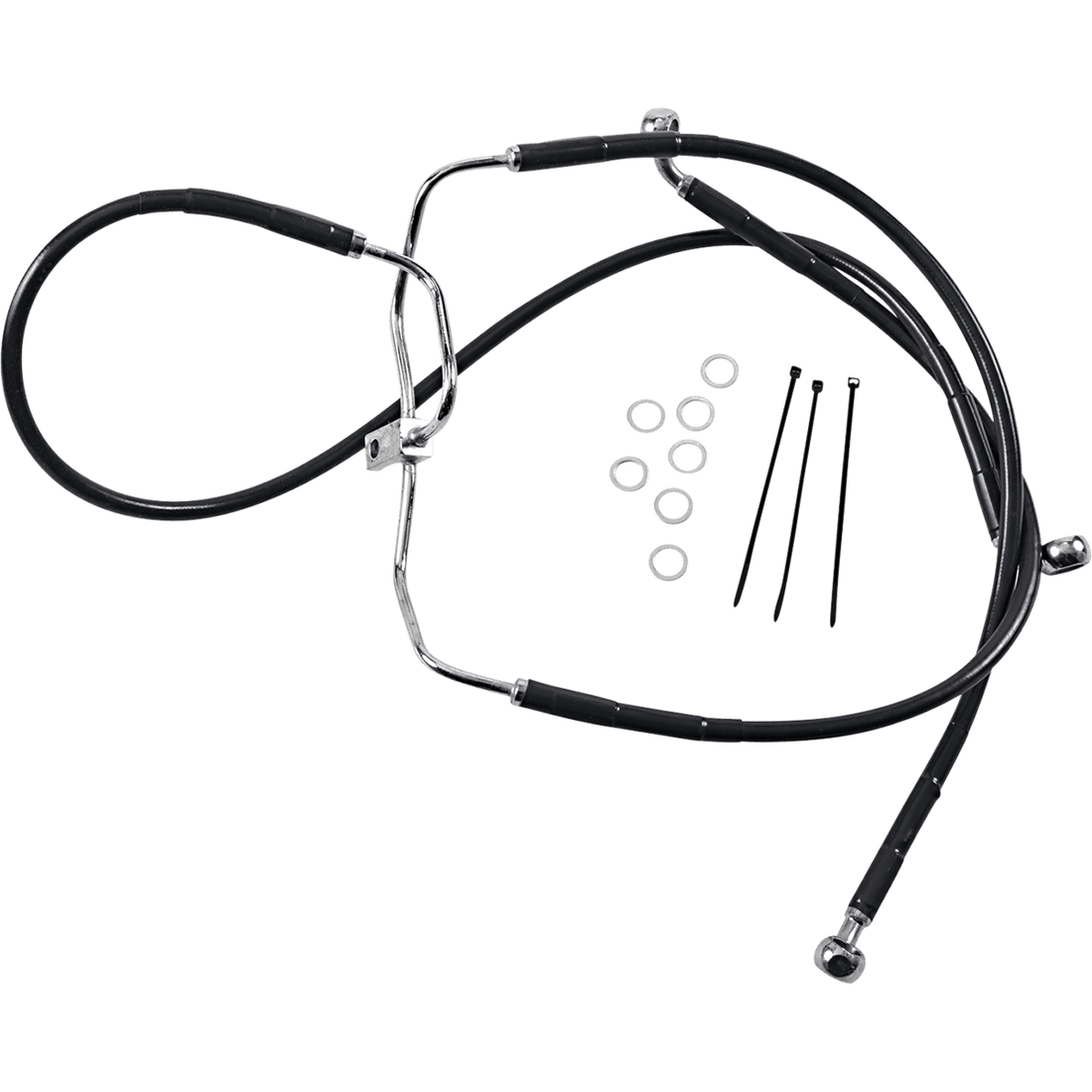 DRAG SPECIALTIES Brake Line Front Black +8" FXDF '08-'17