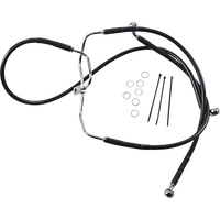 DRAG SPECIALTIES Brake Line Front Black +8" FXDF '08-'17