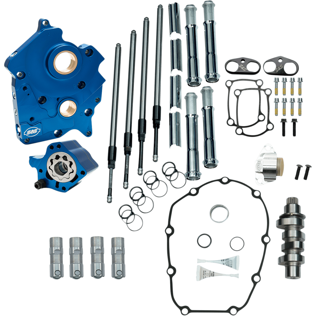 S&S CYCLE Cam Chest Kit with Plate Chain Drive Water Cooled 465 Cam Chrome Pushrods M8 3100999B