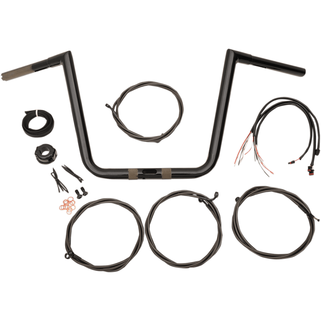 LA CHOPPERS Handlebar and Cable Kit 10" Black LA7312KT161B