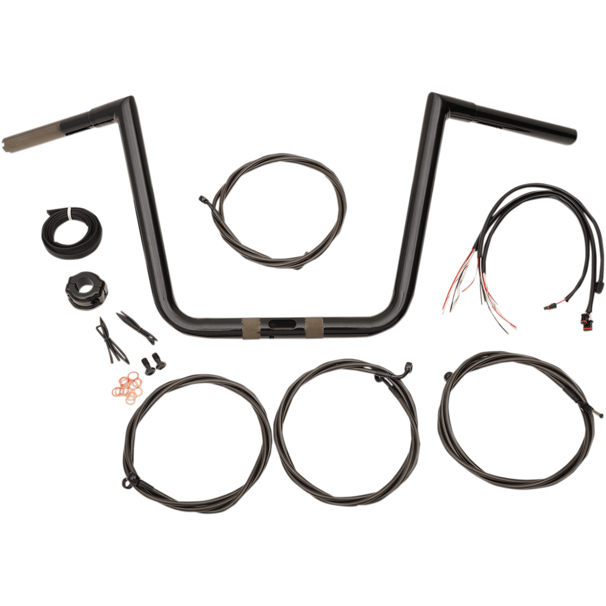 LA CHOPPERS Handlebar and Cable Kit 10" Black LA7312KT161B