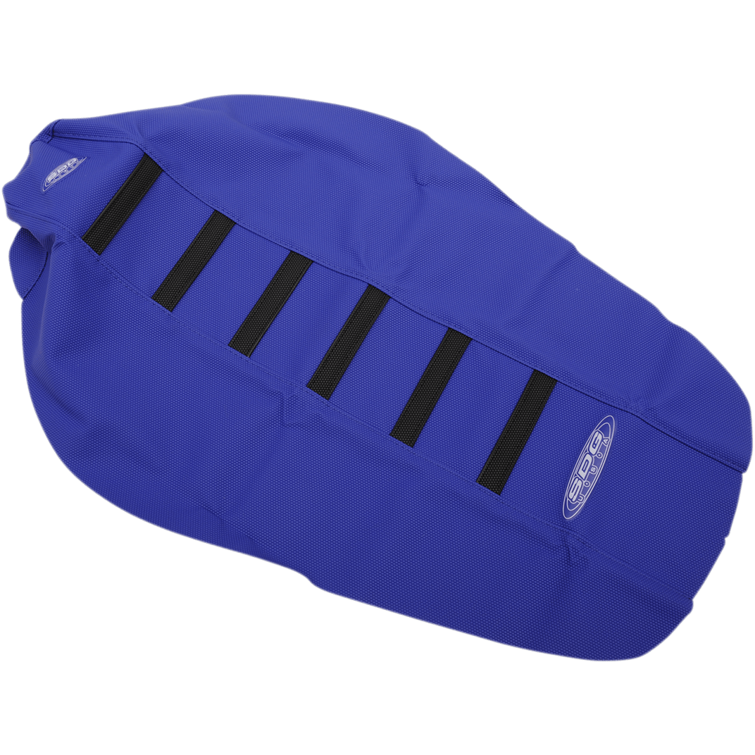 SDG 6-Ribbed Seat Cover Black Ribs/Blue Top/Blue Sides