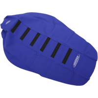 SDG 6-Ribbed Seat Cover Black Ribs/Blue Top/Blue Sides