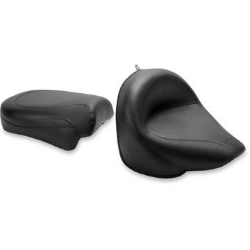 MUSTANG Seat Vintage Wide Touring Without Driver Backrest Two-Piece Smooth Black XVS 75912