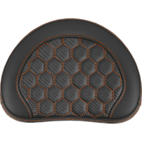 SADDLEMEN RoadSofa™ Sissy Bar Pad Honeycomb Orange Stitching 051349ORA