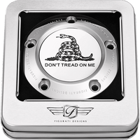 FIGURATI DESIGNS Timing Cover 5 Hole Don't Tread on Me Stainless Steel FD40TC5HSS