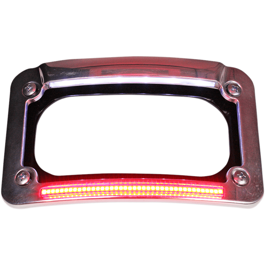 CUSTOM DYNAMICS Dual-LED License Place Frame Indian Chrome CDLPINDC