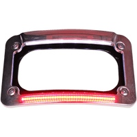 CUSTOM DYNAMICS Dual-LED License Place Frame Indian Chrome CDLPINDC