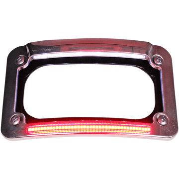 CUSTOM DYNAMICS Dual-LED License Place Frame Indian Chrome CDLPINDC