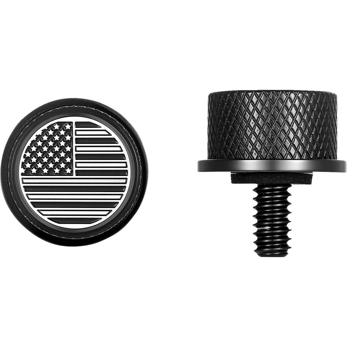 FIGURATI DESIGNS Seat Mounting Knob Black Black/White American Flag Contrast Cut