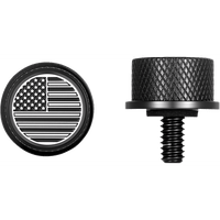 FIGURATI DESIGNS Seat Mounting Knob Black Black/White American Flag Contrast Cut