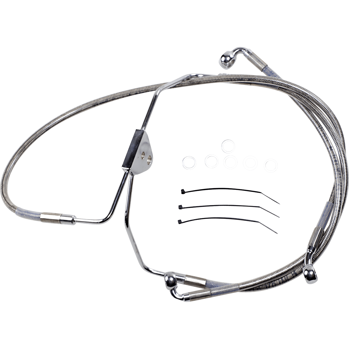 DRAG SPECIALTIES Brake Line Front +2" Touring Stainless Steel