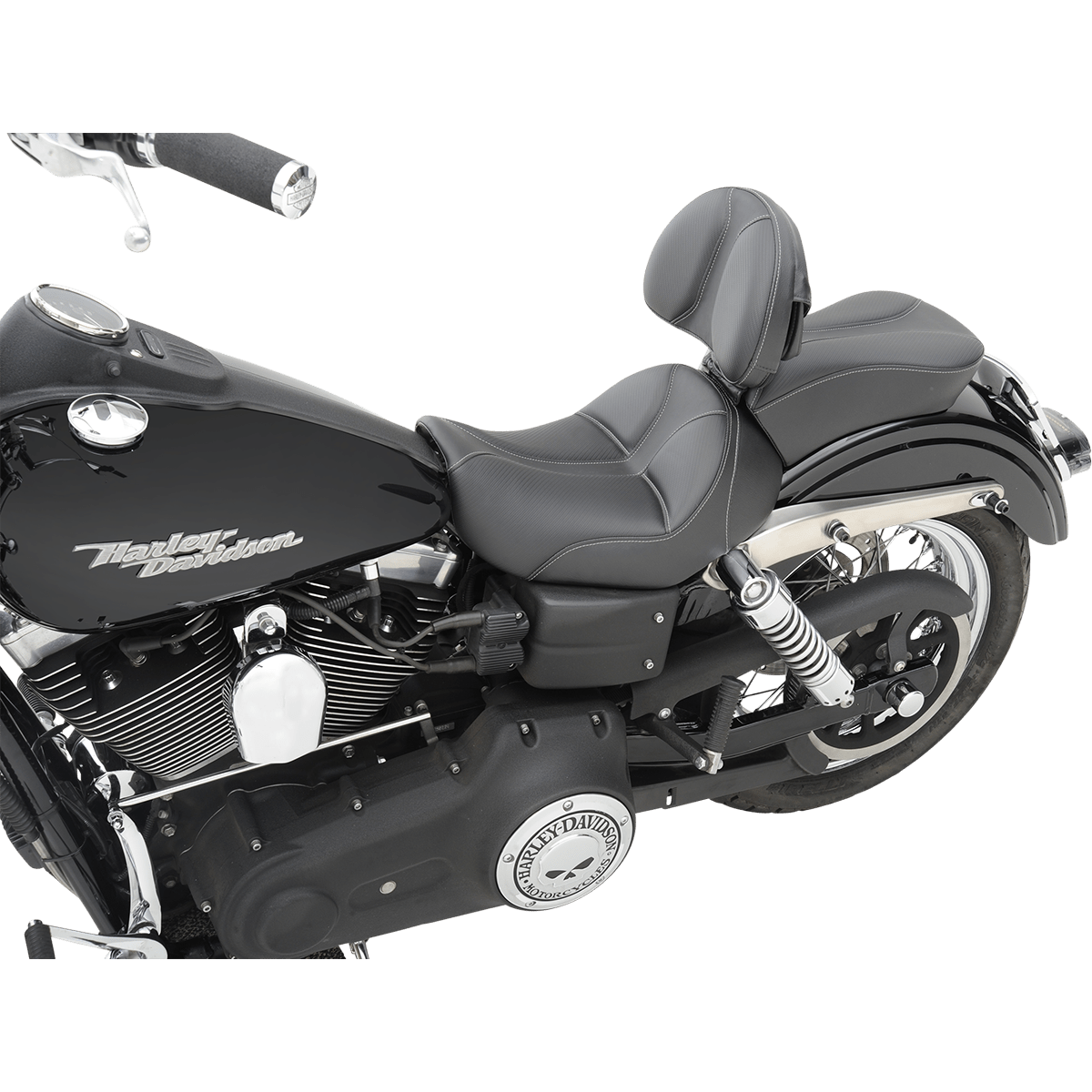 SADDLEMEN Dominator Solo Seat w/o Backrest Black w/ Gray Stitching FL/FX '06-'17 806040042