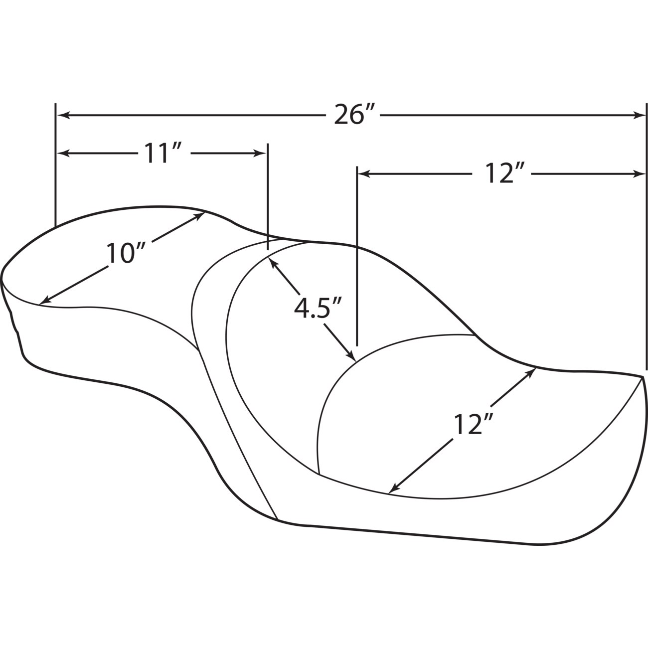 DRAG SPECIALTIES Low Profile Seat Mild Stitched XL '04-'22