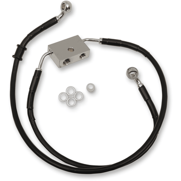 DRAG SPECIALTIES Brake Line Front +10" Black XL