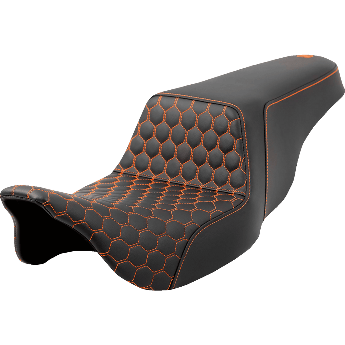 SADDLEMEN Step-Up Seat Honeycomb Orange Stitching FL '08-'23 A80807B177ORA