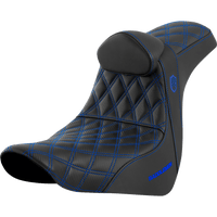 SADDLEMEN Pro Series SDC Performance Seat with Backrest Blue Stitch FL/FX '18-'23 SC81829BLURT