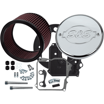 S&S CYCLE Air Cleaner Kit with Cover S&S Logo Chrome 1700295E