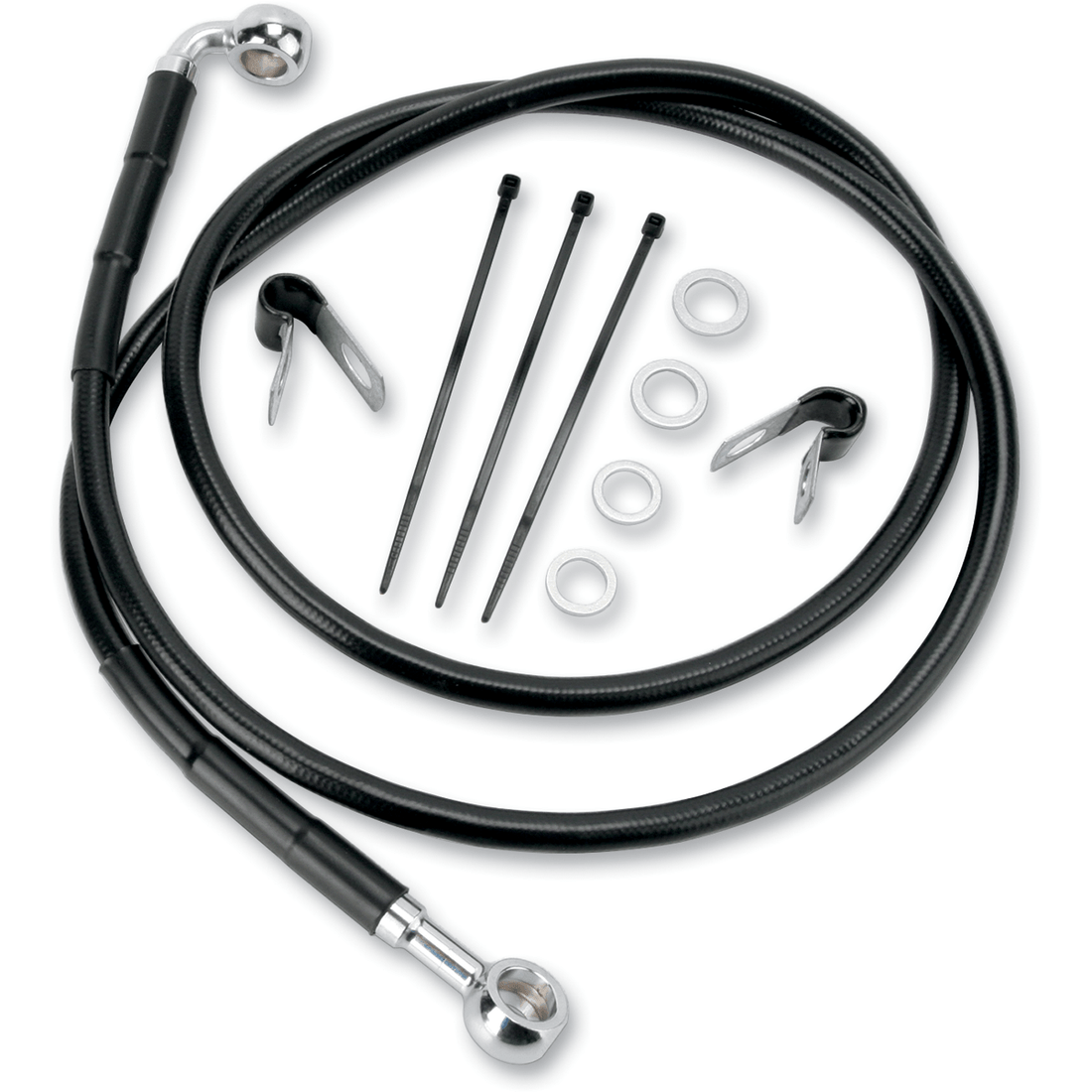 DRAG SPECIALTIES Brake Line Front Black +2"