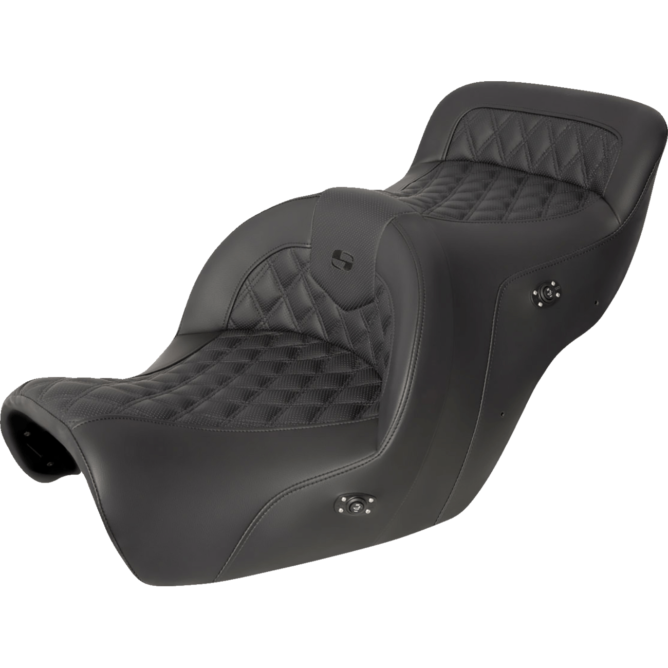 SADDLEMEN RoadSofa™ Seat without Backrest Full Lattice Stitch Black Heated GL1500 '88-'00 H8807182HCT