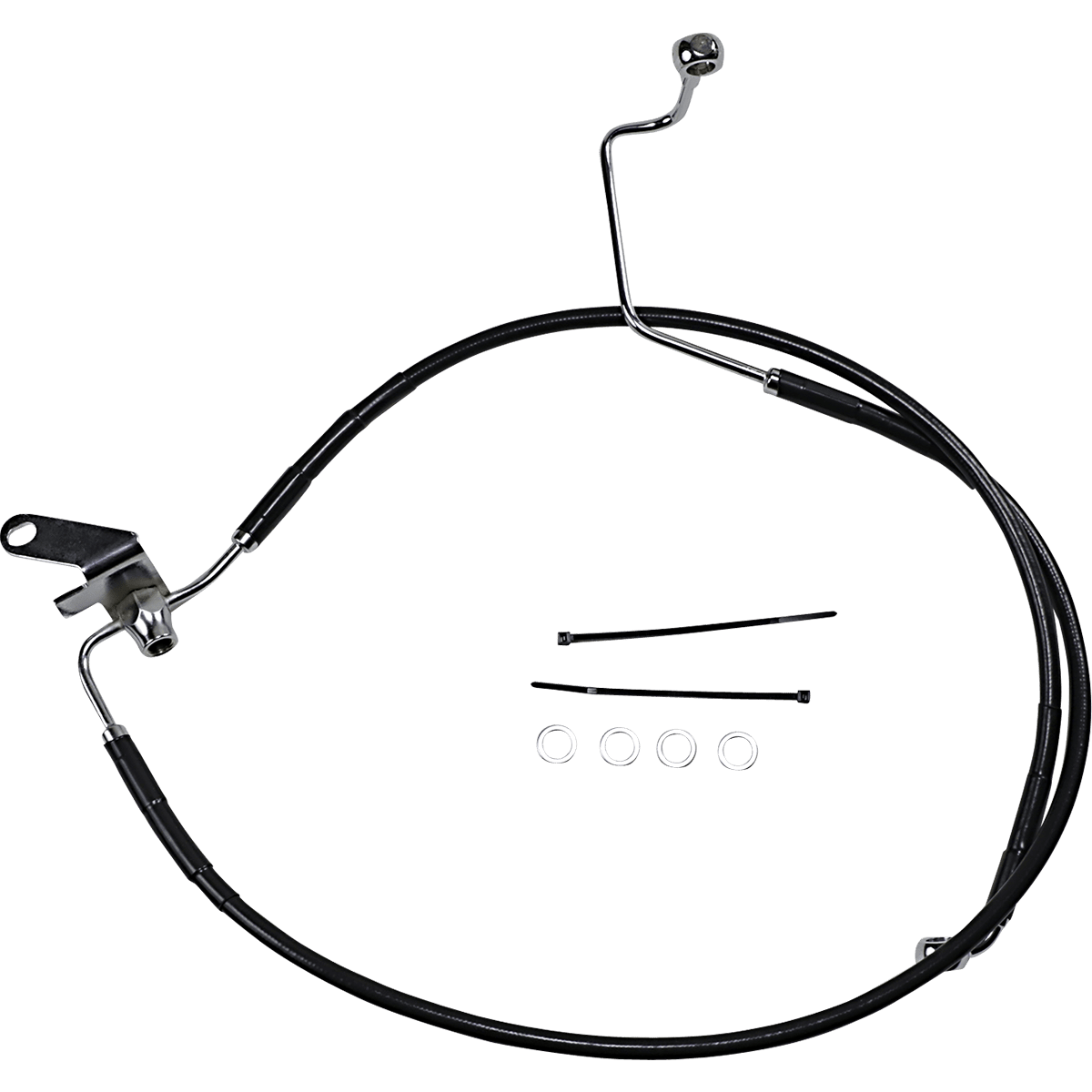 DRAG SPECIALTIES Brake Line Rear Black +3" Softail '04-'06